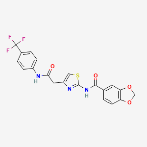 B2552862 N-(4-(2-oxo-2-((4-(trifluoromethyl)phenyl)amino)ethyl)thiazol-2-yl)benzo[d][1,3]dioxole-5-carboxamide CAS No. 941985-12-2