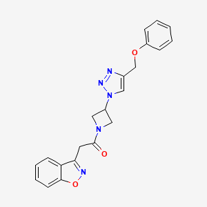 molecular formula C21H19N5O3 B2552896 2-(1,2-benzoxazol-3-yl)-1-{3-[4-(phenoxymethyl)-1H-1,2,3-triazol-1-yl]azetidin-1-yl}ethan-1-one CAS No. 2034248-91-2