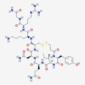 molecular formula C44H71N15O12S2 B025529 (4R,7S,10S,16S)-N-[(2S)-6-amino-1-[[(2S)-1-[(2-amino-2-oxoethyl)amino]-5-(diaminomethylideneamino)-1-oxopentan-2-yl]amino]-1-oxohexan-2-yl]-7-(2-amino-2-oxoethyl)-10-(3-amino-3-oxopropyl)-13-[(2S)-butan-2-yl]-16-[(4-hydroxyphenyl)methyl]-6,9,12,15,18-pentaoxo-1,2-dithia-5,8,11,14,17-pentazacycloicosane-4-carboxamide CAS No. 109064-92-8