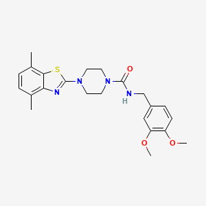 molecular formula C23H28N4O3S B2552916 N-[(3,4-dimethoxyphenyl)methyl]-4-(4,7-dimethyl-1,3-benzothiazol-2-yl)piperazine-1-carboxamide CAS No. 1210240-43-9
