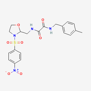N1-(4-methylbenzyl)-N2-((3-((4-nitrophenyl)sulfonyl)oxazolidin-2-yl)methyl)oxalamide