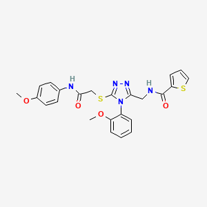 molecular formula C24H23N5O4S2 B2552921 N-{[4-(2-methoxyphenyl)-5-({[(4-methoxyphenyl)carbamoyl]methyl}sulfanyl)-4H-1,2,4-triazol-3-yl]methyl}thiophene-2-carboxamide CAS No. 310449-40-2