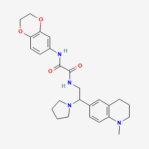 N-(2,3-dihydro-1,4-benzodioxin-6-yl)-N'-[2-(1-methyl-1,2,3,4-tetrahydroquinolin-6-yl)-2-pyrrolidin-1-ylethyl]ethanediamide