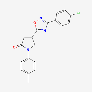 4-[3-(4-Chlorophenyl)-1,2,4-oxadiazol-5-yl]-1-(4-methylphenyl)pyrrolidin-2-one