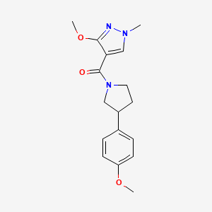 (3-methoxy-1-methyl-1H-pyrazol-4-yl)(3-(4-methoxyphenyl)pyrrolidin-1-yl)methanone