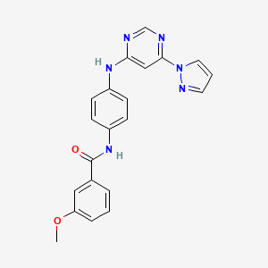 N-(4-((6-(1H-pyrazol-1-yl)pyrimidin-4-yl)amino)phenyl)-3-methoxybenzamide