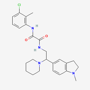 molecular formula C25H31ClN4O2 B2552933 N1-(3-chloro-2-methylphenyl)-N2-(2-(1-methylindolin-5-yl)-2-(piperidin-1-yl)ethyl)oxalamide CAS No. 921894-01-1