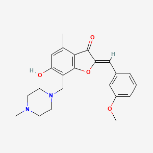 (Z)-6-hydroxy-2-(3-methoxybenzylidene)-4-methyl-7-((4-methylpiperazin-1-yl)methyl)benzofuran-3(2H)-one