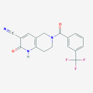 2-Oxo-6-(3-(trifluoromethyl)benzoyl)-1,2,5,6,7,8-hexahydro-1,6-naphthyridine-3-carbonitrile