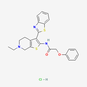 N-(3-(benzo[d]thiazol-2-yl)-6-ethyl-4,5,6,7-tetrahydrothieno[2,3-c]pyridin-2-yl)-2-phenoxyacetamide hydrochloride
