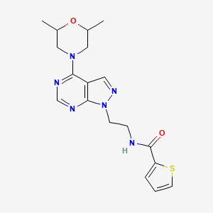 N-(2-(4-(2,6-dimethylmorpholino)-1H-pyrazolo[3,4-d]pyrimidin-1-yl)ethyl)thiophene-2-carboxamide