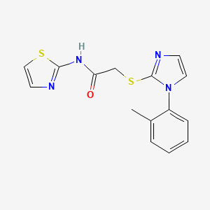 B2552956 N-(thiazol-2-yl)-2-((1-(o-tolyl)-1H-imidazol-2-yl)thio)acetamide CAS No. 893373-31-4
