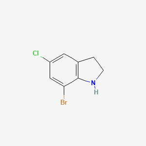 molecular formula C8H7BrClN B2552957 7-Bromo-5-chloroindoline CAS No. 1368999-30-7