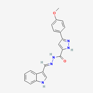 N'-[(E)-1H-indol-3-ylmethylidene]-3-(4-methoxyphenyl)-1H-pyrazole-5-carbohydrazide