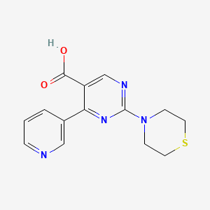 4-(3-Pyridyl)-2-(1,4-thiazinan-4-yl)-5-pyrimidinecarboxylic acid