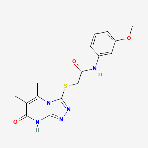 2-((5,6-dimethyl-7-oxo-7,8-dihydro-[1,2,4]triazolo[4,3-a]pyrimidin-3-yl)thio)-N-(3-methoxyphenyl)acetamide