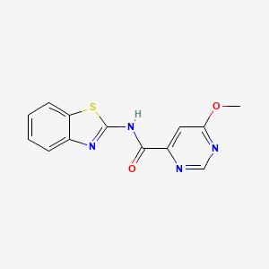 molecular formula C13H10N4O2S B2552992 N-(1,3-benzothiazol-2-yl)-6-methoxypyrimidine-4-carboxamide CAS No. 2034256-22-7