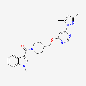 [4-[[6-(3,5-Dimethylpyrazol-1-yl)pyrimidin-4-yl]oxymethyl]piperidin-1-yl]-(1-methylindol-3-yl)methanone