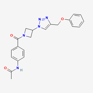 N-(4-(3-(4-(phenoxymethyl)-1H-1,2,3-triazol-1-yl)azetidine-1-carbonyl)phenyl)acetamide