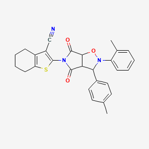 2-(4,6-dioxo-2-(o-tolyl)-3-(p-tolyl)tetrahydro-2H-pyrrolo[3,4-d]isoxazol-5(3H)-yl)-4,5,6,7-tetrahydrobenzo[b]thiophene-3-carbonitrile
