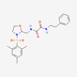 N1-((3-(mesitylsulfonyl)oxazolidin-2-yl)methyl)-N2-phenethyloxalamide