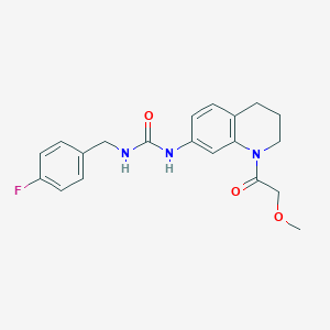 molecular formula C20H22FN3O3 B2553012 1-(4-Fluorobenzyl)-3-(1-(2-methoxyacetyl)-1,2,3,4-tetrahydroquinolin-7-yl)urea CAS No. 1203162-89-3