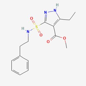 molecular formula C15H19N3O4S B2553014 methyl 3-ethyl-5-[(2-phenylethyl)sulfamoyl]-1H-pyrazole-4-carboxylate CAS No. 1239984-52-1