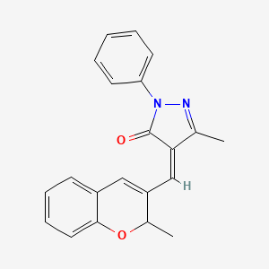 (Z)-3-methyl-4-((2-methyl-2H-chromen-3-yl)methylene)-1-phenyl-1H-pyrazol-5(4H)-one