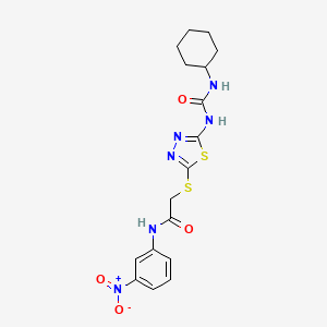 2-((5-(3-cyclohexylureido)-1,3,4-thiadiazol-2-yl)thio)-N-(3-nitrophenyl)acetamide