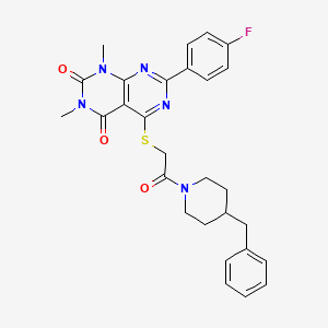 5-((2-(4-benzylpiperidin-1-yl)-2-oxoethyl)thio)-7-(4-fluorophenyl)-1,3-dimethylpyrimido[4,5-d]pyrimidine-2,4(1H,3H)-dione