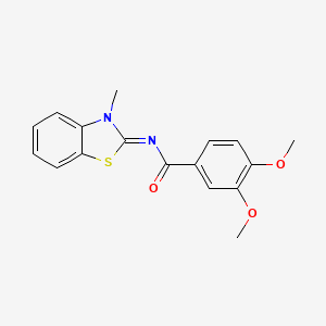 3,4-dimethoxy-N-(3-methyl-1,3-benzothiazol-2-ylidene)benzamide