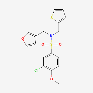 3-chloro-N-(furan-3-ylmethyl)-4-methoxy-N-(thiophen-2-ylmethyl)benzenesulfonamide