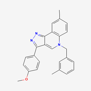molecular formula C26H23N3O B2553038 3-(4-methoxyphenyl)-8-methyl-5-[(3-methylphenyl)methyl]-5H-pyrazolo[4,3-c]quinoline CAS No. 866809-76-9