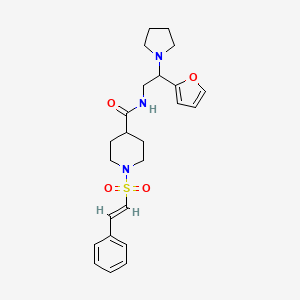 N-[2-(furan-2-yl)-2-pyrrolidin-1-ylethyl]-1-[(E)-2-phenylethenyl]sulfonylpiperidine-4-carboxamide