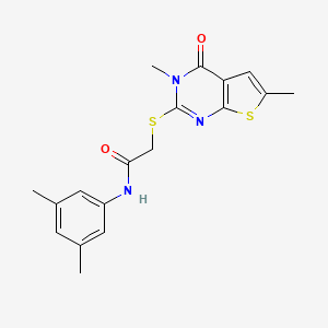 2-(3,6-dimethyl-4-oxothieno[2,3-d]pyrimidin-2-yl)sulfanyl-N-(3,5-dimethylphenyl)acetamide