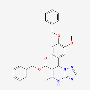 molecular formula C28H26N4O4 B2553045 Benzyl 7-(4-(benzyloxy)-3-methoxyphenyl)-5-methyl-4,7-dihydro-[1,2,4]triazolo[1,5-a]pyrimidine-6-carboxylate CAS No. 512838-93-6