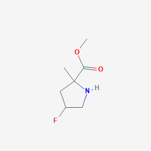 molecular formula C7H12FNO2 B2553051 Methyl 4-fluoro-2-methylpyrrolidine-2-carboxylate CAS No. 2044714-59-0