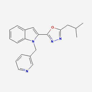 2-isobutyl-5-(1-(pyridin-3-ylmethyl)-1H-indol-2-yl)-1,3,4-oxadiazole
