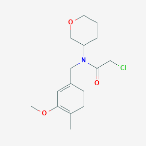 2-Chloro-N-[(3-methoxy-4-methylphenyl)methyl]-N-(oxan-3-yl)acetamide
