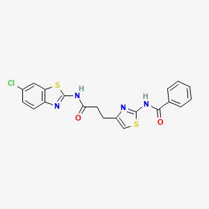 N-(4-(3-((6-chlorobenzo[d]thiazol-2-yl)amino)-3-oxopropyl)thiazol-2-yl)benzamide