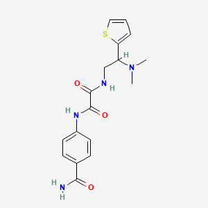 N1-(4-carbamoylphenyl)-N2-(2-(dimethylamino)-2-(thiophen-2-yl)ethyl)oxalamide
