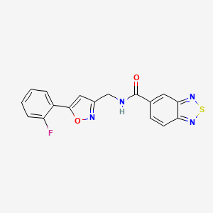 molecular formula C17H11FN4O2S B2553071 N-((5-(2-fluorophenyl)isoxazol-3-yl)methyl)benzo[c][1,2,5]thiadiazole-5-carboxamide CAS No. 1207051-50-0