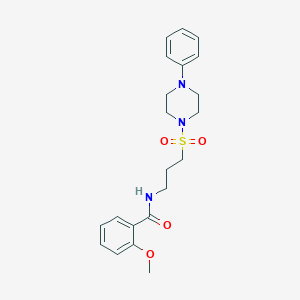 2-methoxy-N-(3-((4-phenylpiperazin-1-yl)sulfonyl)propyl)benzamide
