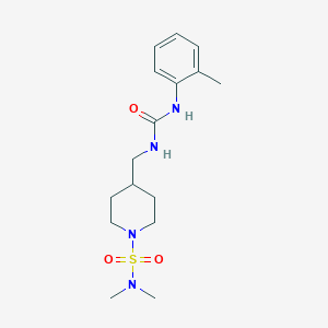 molecular formula C16H26N4O3S B2553086 N,N-dimethyl-4-((3-(o-tolyl)ureido)methyl)piperidine-1-sulfonamide CAS No. 2034282-75-0