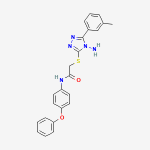 molecular formula C23H21N5O2S B2553090 2-{[4-amino-5-(3-methylphenyl)-4H-1,2,4-triazol-3-yl]sulfanyl}-N-(4-phenoxyphenyl)acetamide CAS No. 880802-52-8