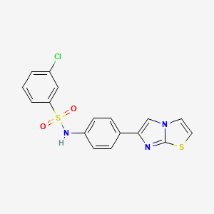 B2553094 3-chloro-N-(4-(imidazo[2,1-b]thiazol-6-yl)phenyl)benzenesulfonamide CAS No. 893983-81-8
