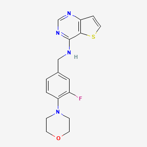 N-[(3-Fluoro-4-morpholin-4-ylphenyl)methyl]thieno[3,2-d]pyrimidin-4-amine