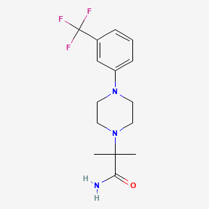 molecular formula C15H20F3N3O B2553098 2-Methyl-2-{4-[3-(trifluoromethyl)phenyl]piperazino}propanamide CAS No. 256958-77-7