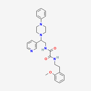 molecular formula C28H33N5O3 B2553100 N'-[2-(2-METHOXYPHENYL)ETHYL]-N-[2-(4-PHENYLPIPERAZIN-1-YL)-2-(PYRIDIN-3-YL)ETHYL]ETHANEDIAMIDE CAS No. 863556-83-6