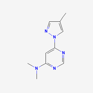 molecular formula C10H13N5 B2553106 N,N-dimethyl-6-(4-methyl-1H-pyrazol-1-yl)pyrimidin-4-amine CAS No. 2309735-47-3